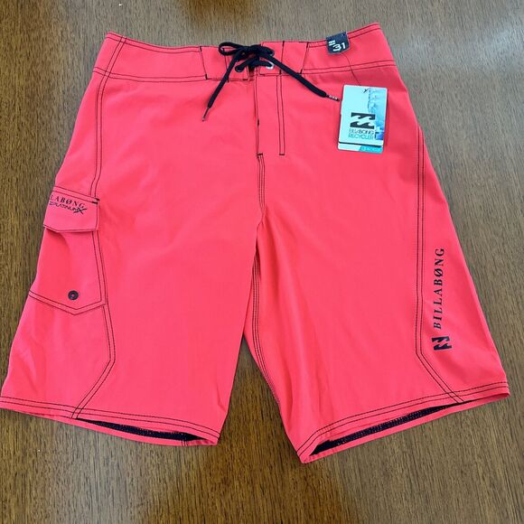Billabong Men’s 31 Recycler ALL DAY PX3 Board Shorts RED Swim Trunks Spandex New - Picture 1 of 7